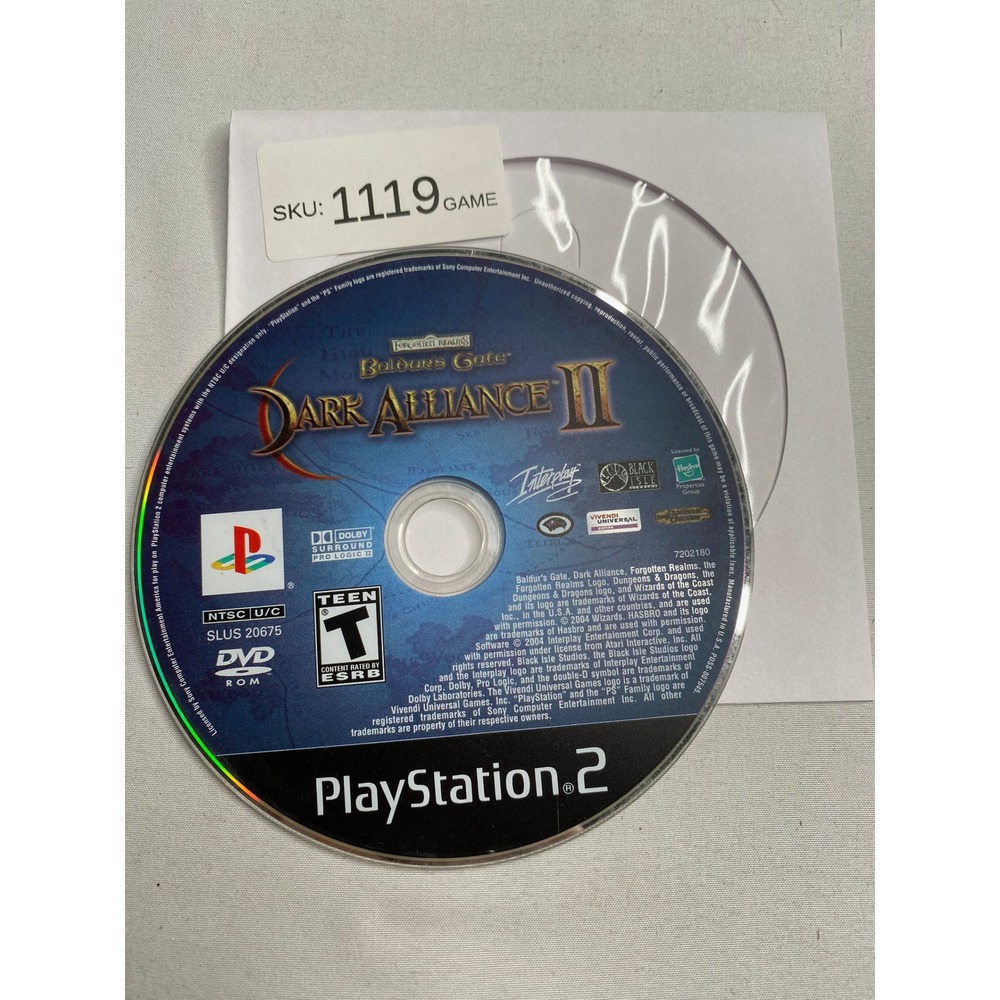 Baldurs Gate Dark Alliance II Sony PlayStation 2
